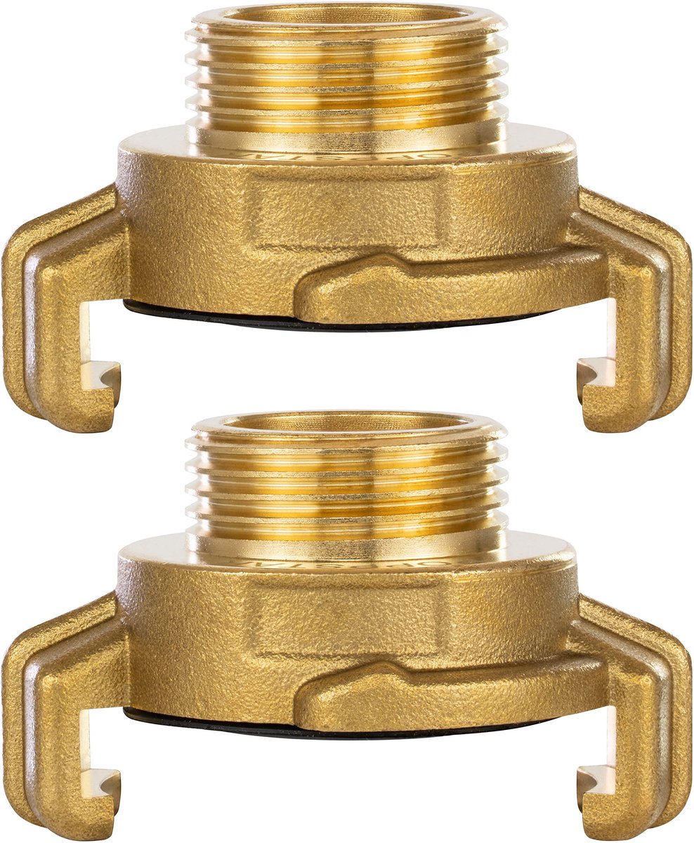 2x Messing Snelkoppeling 3/4 inch Buitendraad (G 3/4" schroefdraad met koppeling systeem Geka)