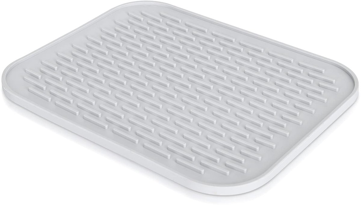 Kitchen Kleine afdruipmat, servies, droogmat, onderzetter van siliconen, onderzetter, pannenlap, hittebestendig, antislip, placemat, lepelhouder (grijs)