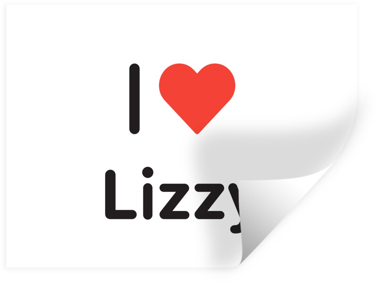 Muurstickers - Sticker Folie - I love - Lizzy - Meisje - 160x120 cm - Plakfolie - Muurstic