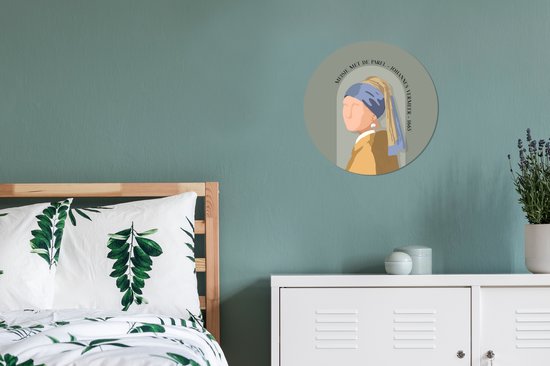 Cercle mural - Pastel - La Jeune Fille à la Perle - Vert - Maîtres Anciens - Aluminium - Dibond - ⌀ 30 cm - Intérieur et Extérieur