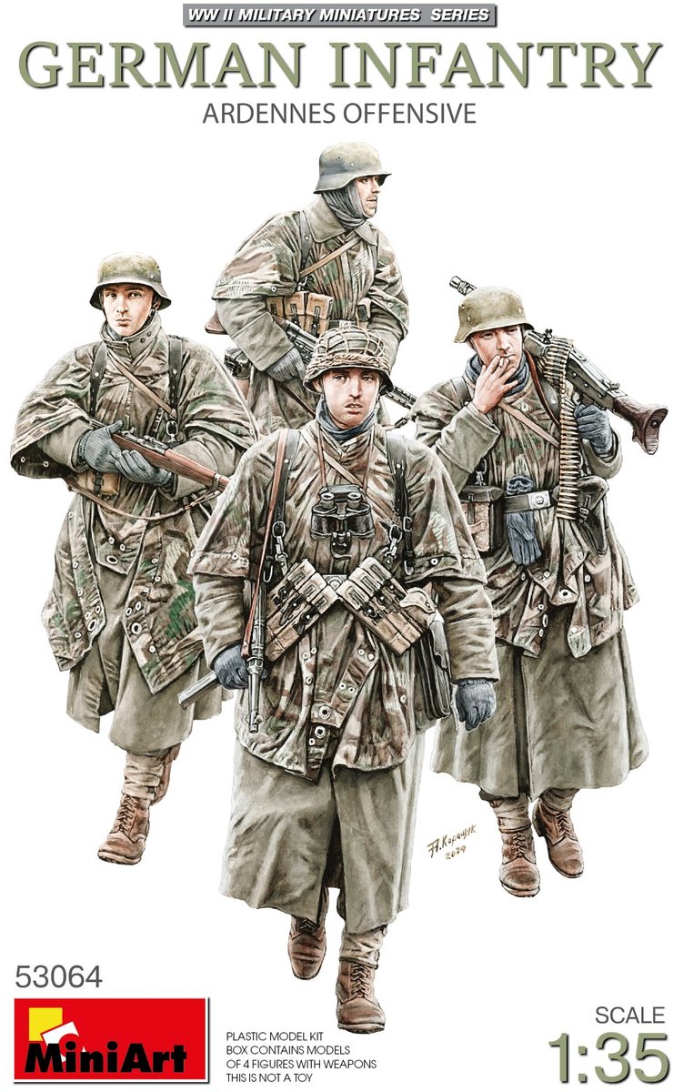 MiniArt Modelbouwpakket Militaire voertuigen - 53064 Duitse Infanterie Ardennenoffensief WWII - 4 Figuren Plastic - 1:35 - Modelbouw