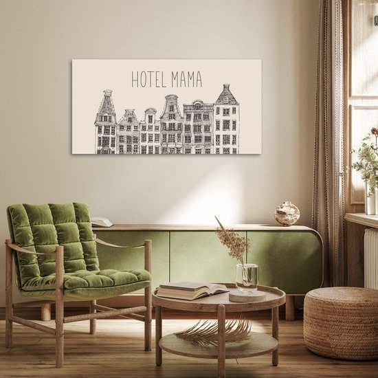 Poster 120x60 cm - Spreuken - Quotes Hotel Mama - Moederdag - Mama cadeau - Moeder - Posters - Kamer decoratie - Wanddecoratie woonkamer - Muurdecoratie slaapkamer