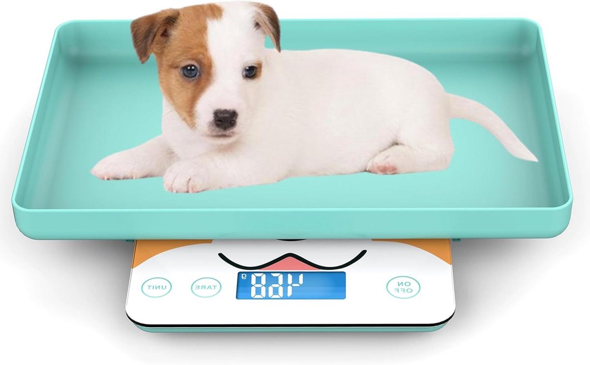 Digitale Mini Huisdier Weegschaal - Precisie Gram Weegschaal - Kleine Dieren Wegen - 1 Gram Nauwkeurigheid - 3g - 15kg - Blauw