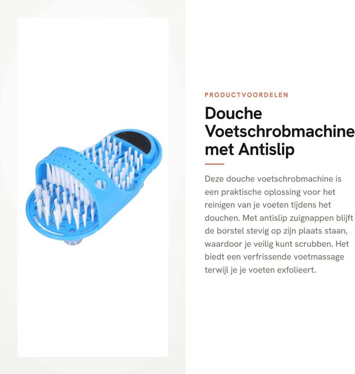 Dailygoods- Voetschrobmachine Antislip Zuignappen - Douchevoetschrobmachine - Voetenreiniger - Spa Massage - Exfoliërende Reiniging - Duurzame Borstelharen