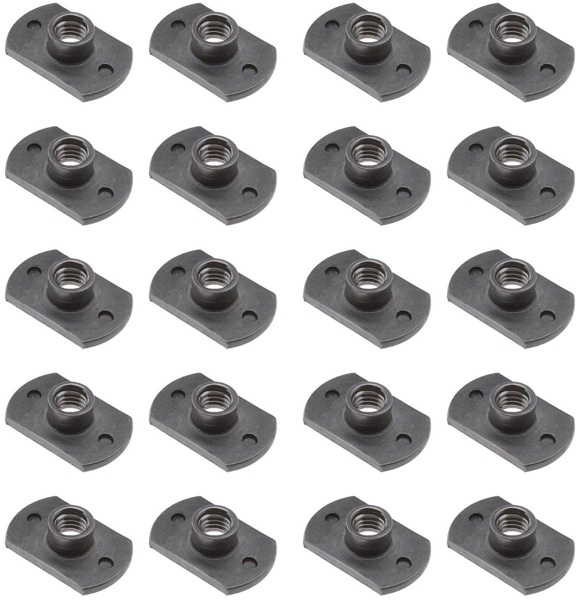 Dailygoods- Lasmoeren 20 Stuks - M6 Schroefdraad - Koolstofstaal - T-vorm - 22,5x14mm - Voor Meubels/Voertuigen - Schroefbevestiging