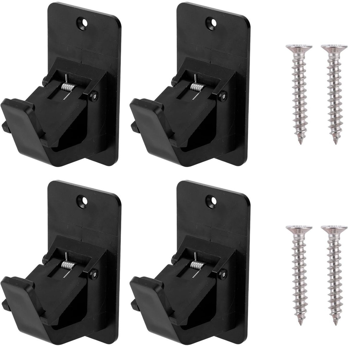 Dailygoods- Gordijnroede Boorvrij - Universele Gordijnroede Beugels - Sterke Lijm - Set van 4 - Zwart - Geschikt voor Badkamer/Slaapkamer/Keuken - Gordijnhaak
