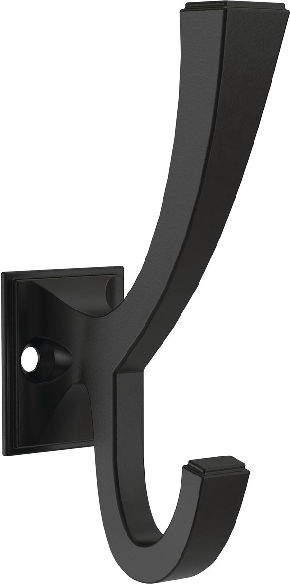 Brass B47250K-FB-C Classic Edge 4 inch jas en hoed wandhaken in mat zwart (4-Pack)