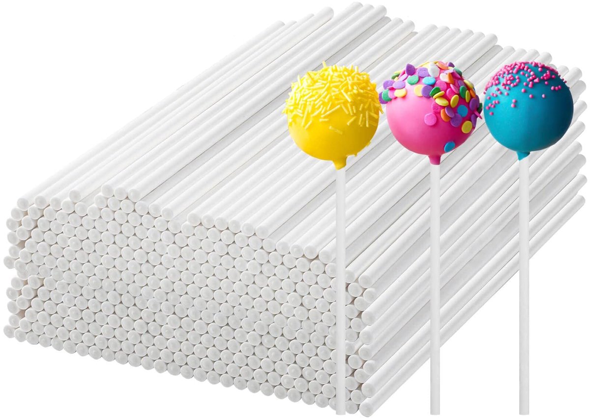 200 stuks cakepopstelen, witte cakepop steels, cakepop van maker, lollies, mini lollipop sticks, wit, cakes pop sticks, lolly's, papieren stokjes voor lolly's, bonbons, koekjes