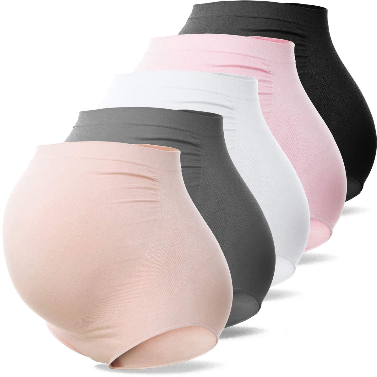 Dailygoods- Ondergoed Zwangerschap Hoge Taille - Naadloos - Zachte Hipster - Over Bump - 6 Verpakkingen - Comfortabel en Verstelbaar - Zwangerschapsbroek