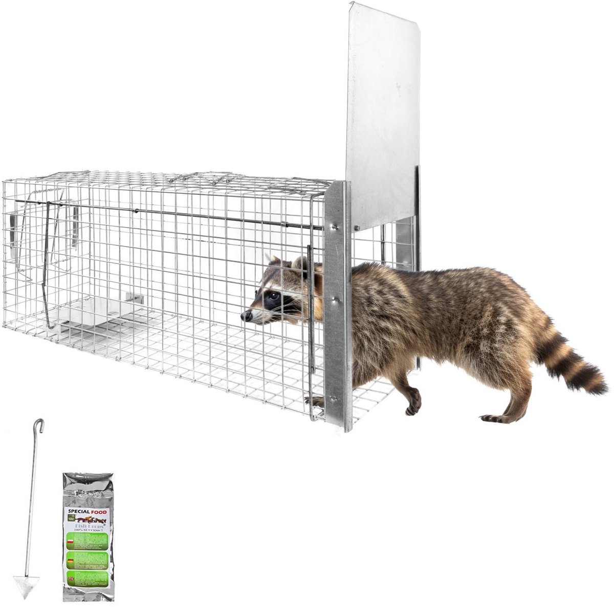 Dailygoods- Dierenval - Extreem stabiel - Vangkooi voor katten - Vangkooi voor vossen - Vangkooi voor bevers - Afmetingen 105 x 34 x 42 cm