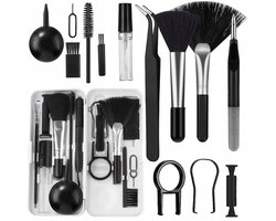 Multifunctionele Schoonmaakset 19-delig – Keyboard Cleaner – Toetsenbord Reinigen – Laptop, Smartphone, Tablet, Camera, Oordopjes & Bril – Inclusief Keycap Puller – Opbergcase