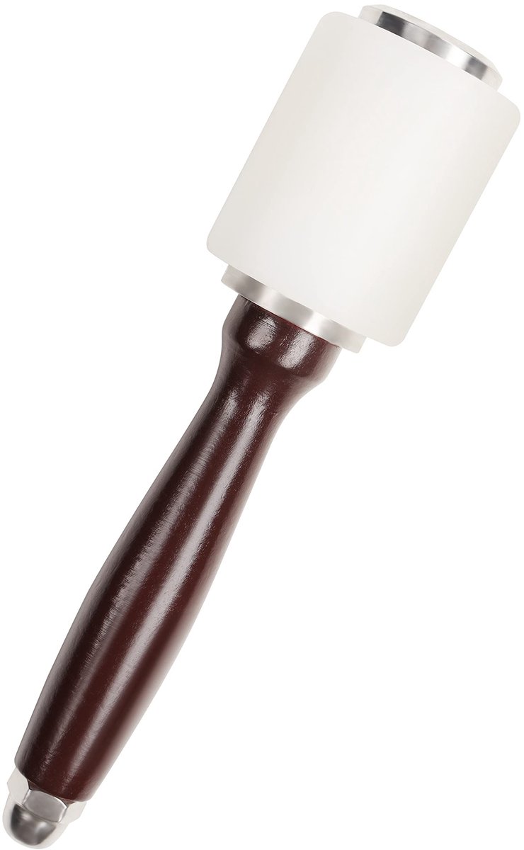 Dailygoods - Leder Hamer - Nylon Rubber I-hoofd Hamer Club - Houten Handvat - 20,5 cm - Voor Lederwerken - Geschikt voor Naaien en Stampen