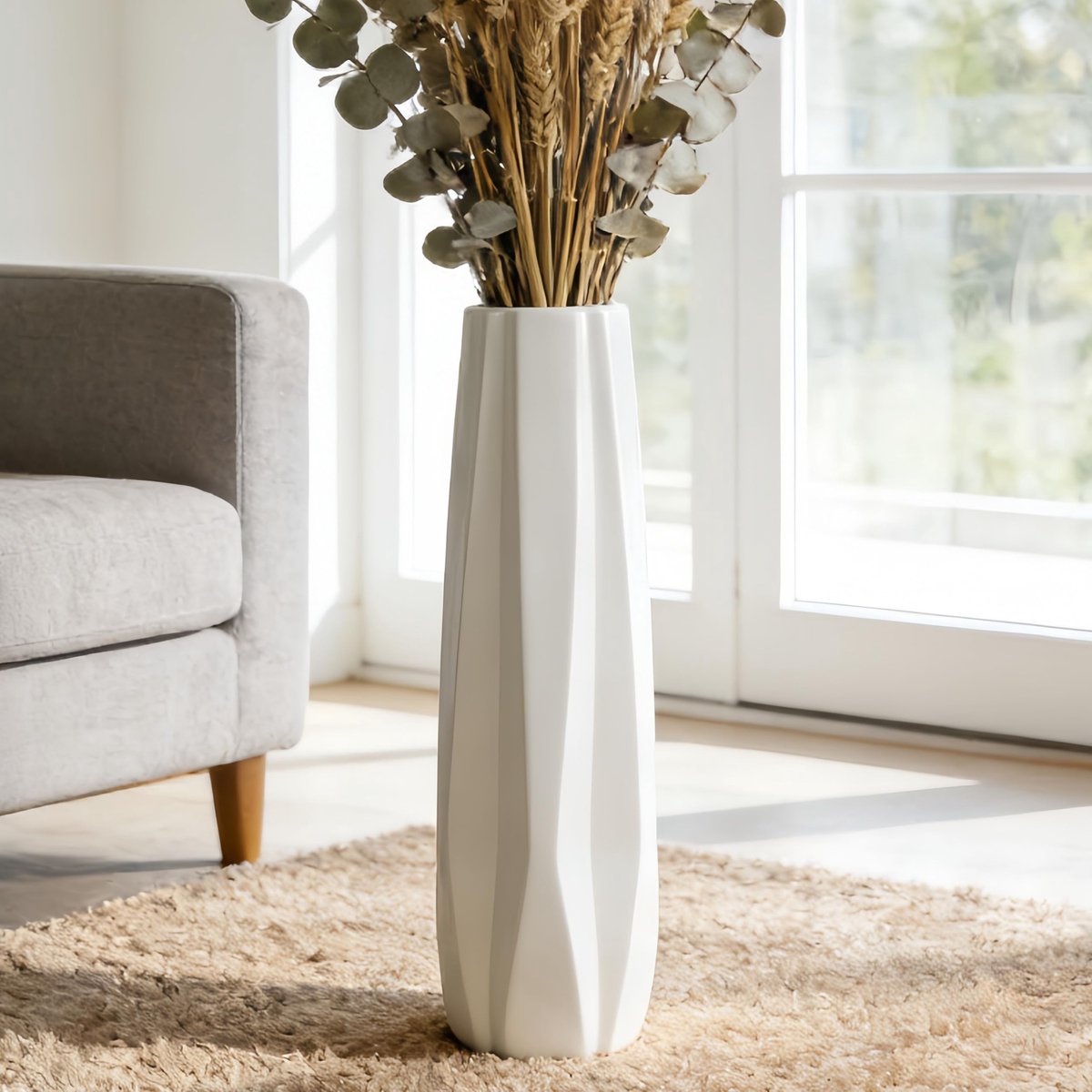 Vaas 60 cm dik, grote vloerbloemhouders voor tafelcenterpieces, woondecoratie