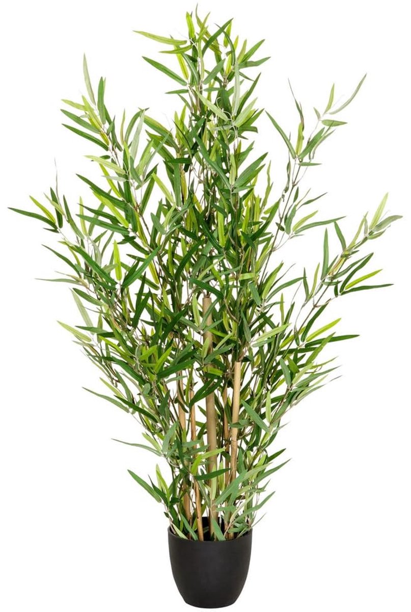 hjh OFFICE Kunstplant Mini Bamboe Hoogte 100 cm Groen Decoratie Kunstbamboe Bamboe Boom Kamerplant Kunstmatig 871005