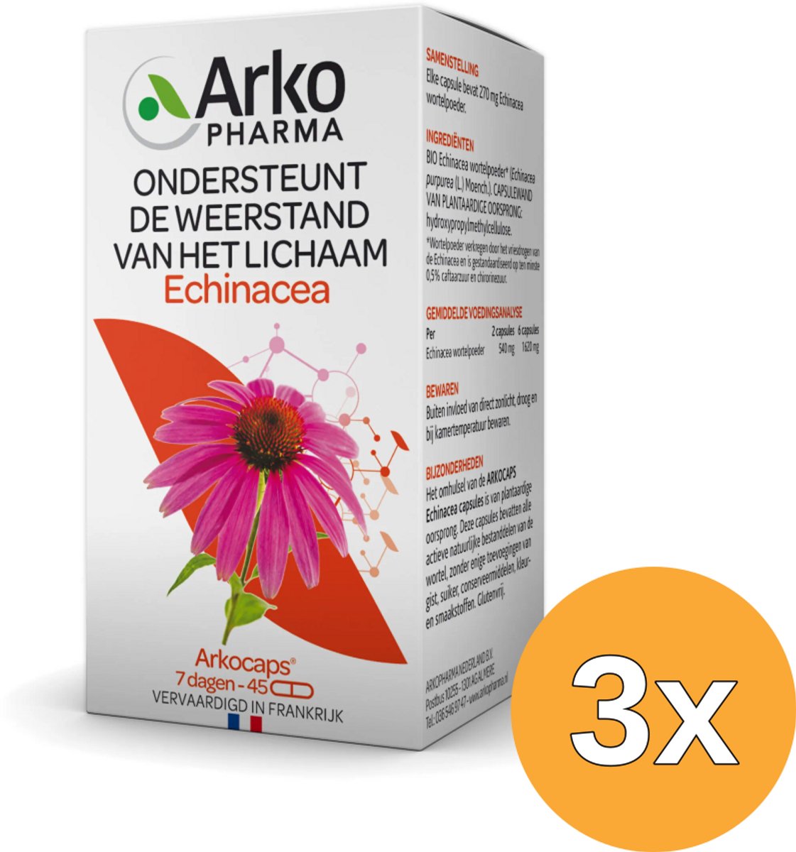 3x Arkocaps Echinacea (45 capsules)