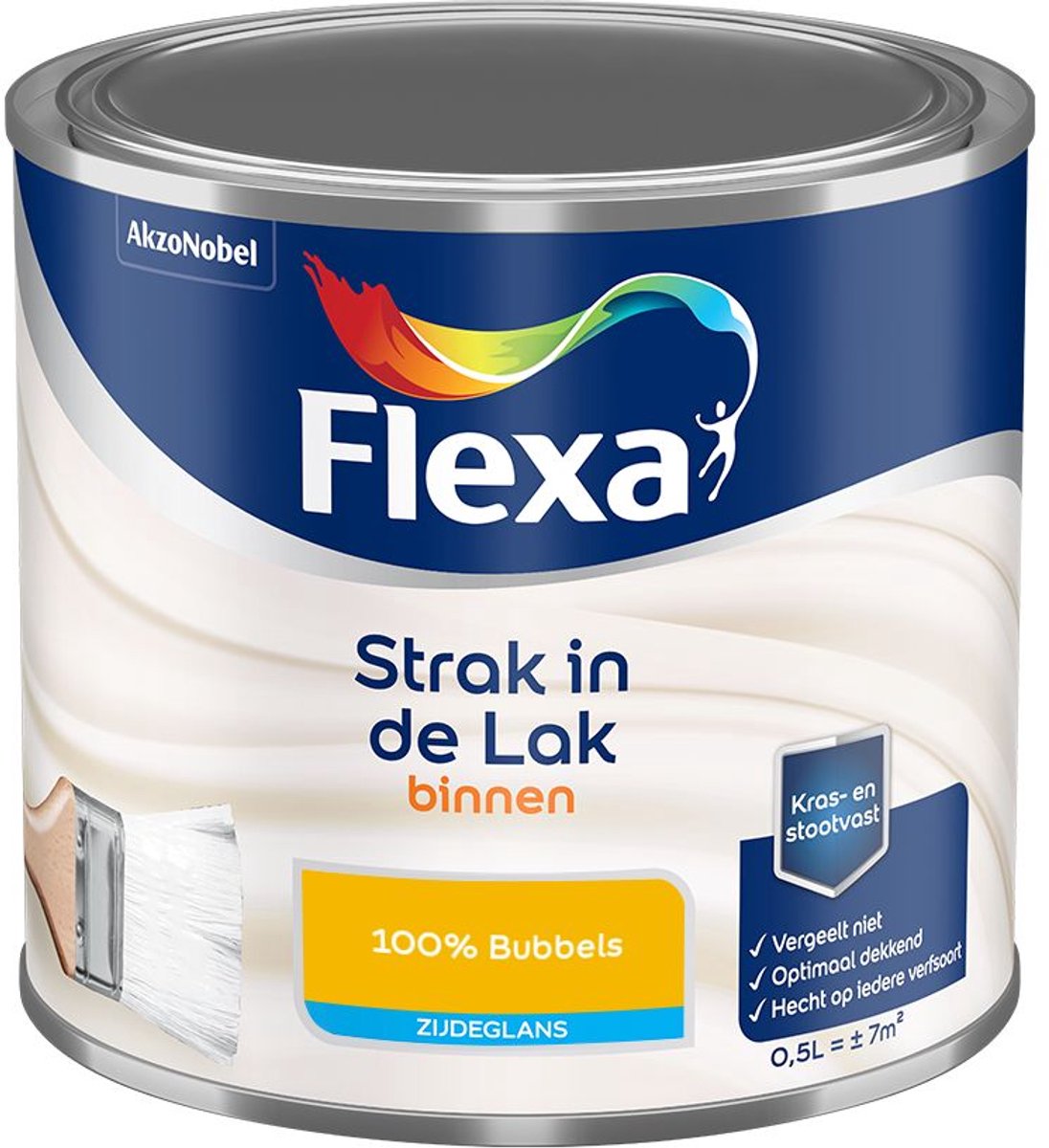 Flexa - Strak In De Lak Binnenlak Zijdeglans - 100% Bubbels - Mengverf - 500 Ml