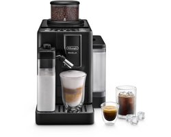De’Longhi Rivelia Start – Volautomatische Espressomachine - gemakkelijk bonen wisselen, automatisch melkschuim & cold brew functie - 10 warme en koude dranken - Onyx Black - EXAM420.55.BXL