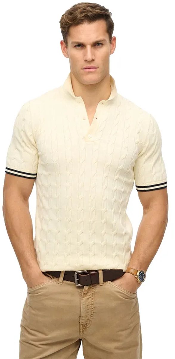 Superdry M1110441a Korte Mouw Poloshirt 2XL Man Creme