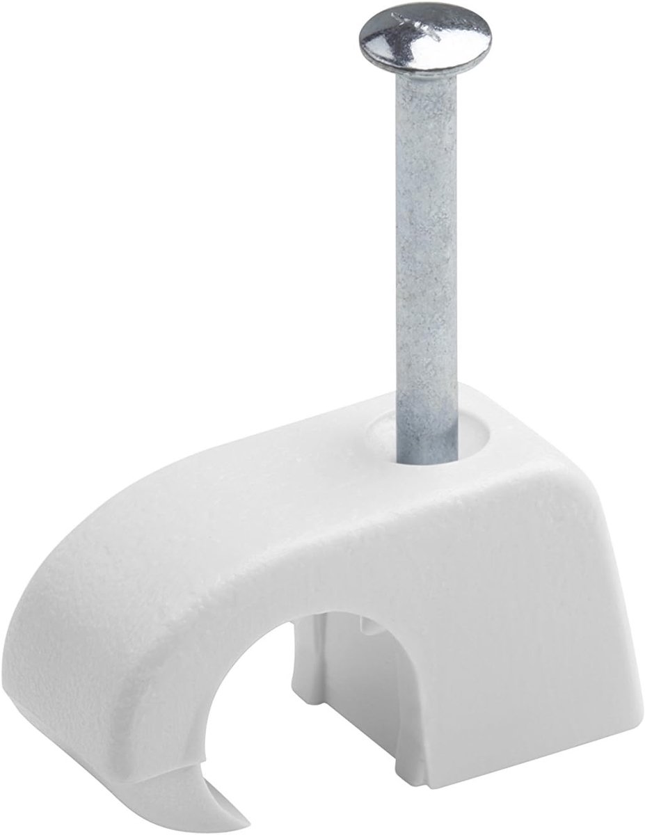 Kabel- en leidingklemmen set - 50 stuks voor 7-11 mm - Inclusief spijker, kleefclips en nagelklemmen - Wit