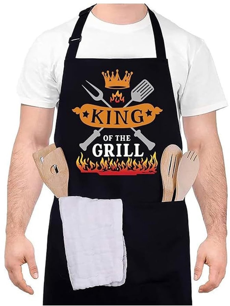 Dailygoods- Barbecueschort Verstelbaar - Waterdicht - 3 Zakken - Duurzaam Polyester - Geschikt voor Heren - Lengte 80 cm - Grillschort