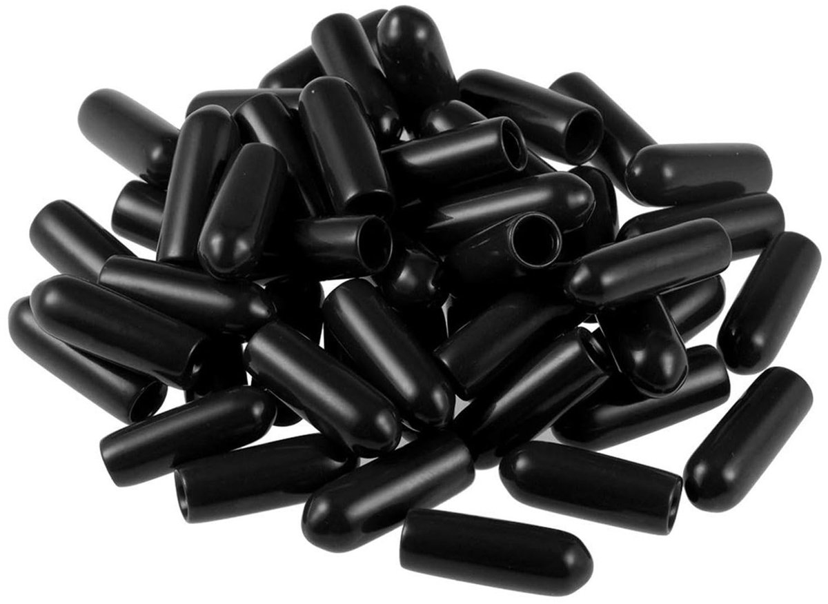 Dailygoods- Eindkappen 50 Stuks - Rubber - 3,5 mm ID - Draadbeschermers - Zachte/Elastische Hoezen - Bescherming voor Meubels - Beschermdoppen