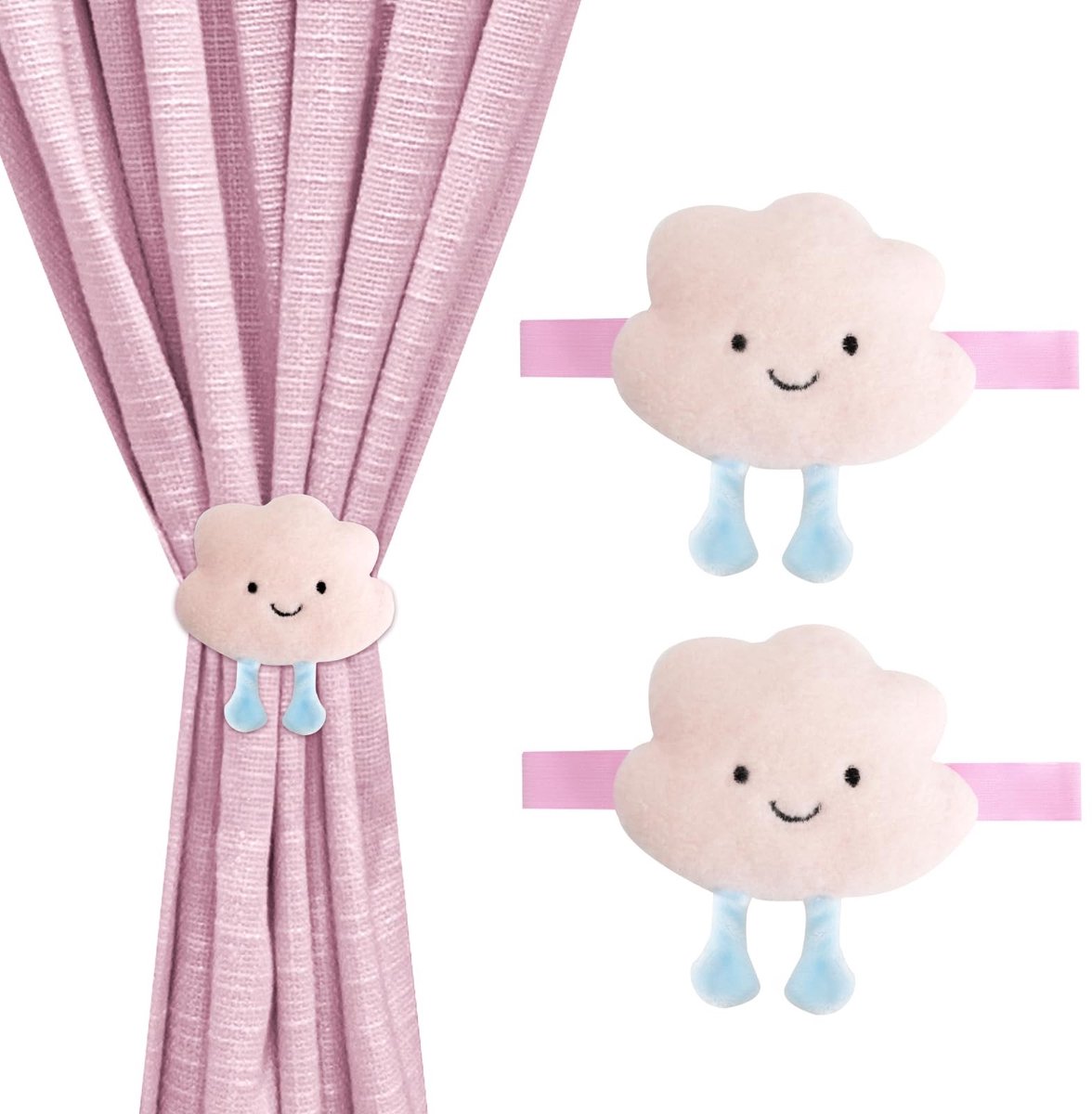 Dailygoods- Gordijnhouder Creatief Wolkendesign - Gordijnhouders - Gordijnband - Decoratie Kinderkamer - Elastische Band - Hoogwaardige Kwaliteit