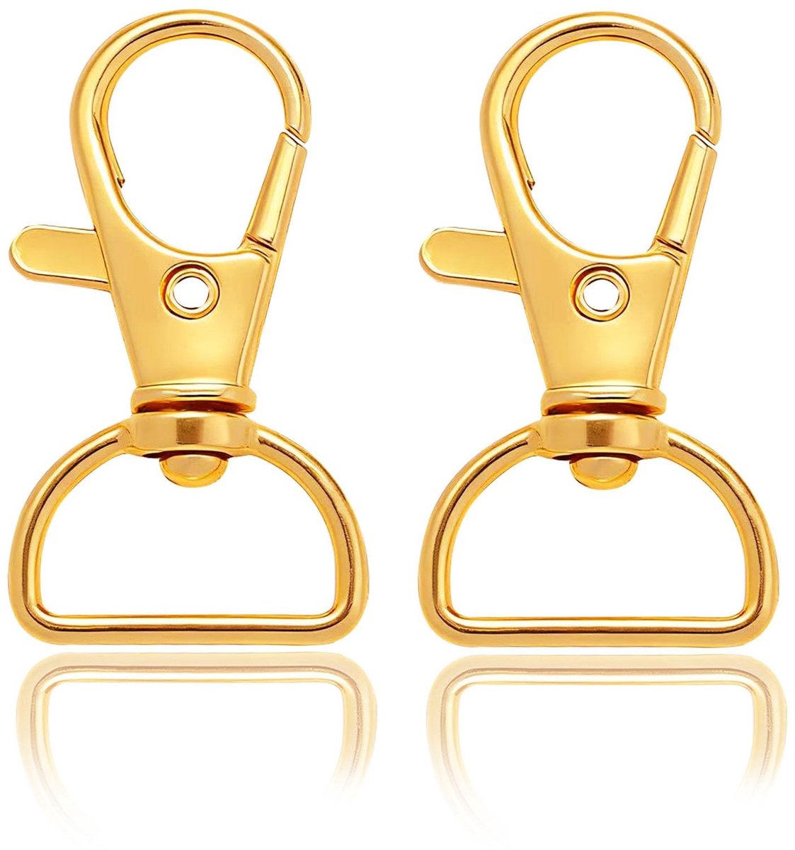 Dailygoods- Sleutelhanger 50 Stuks - Draaibare Karabijnhaak - D-ring - Sleutelringen - Metalen Sleutelhanger - 360° Draaibaar Oogring