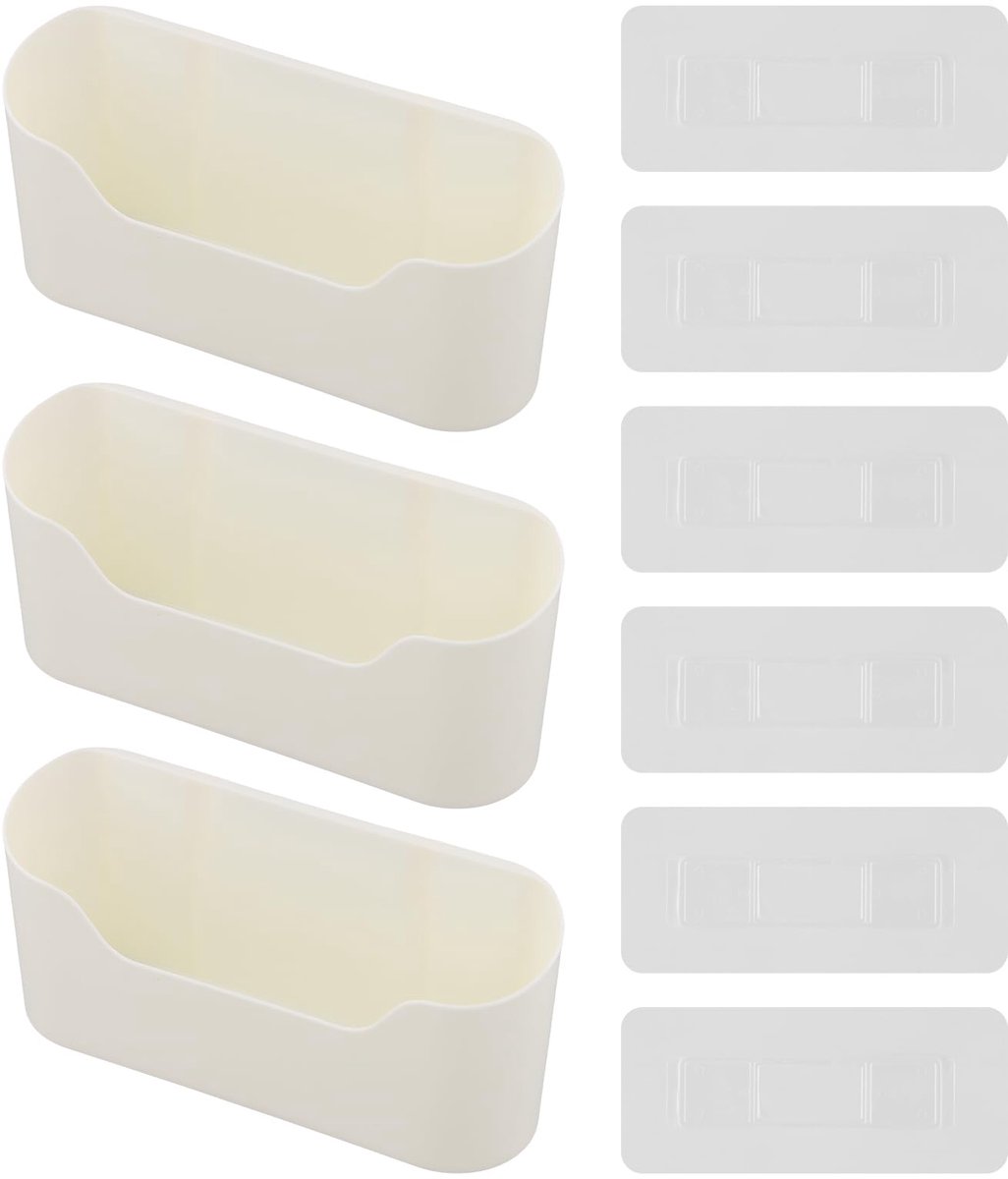 Set van 3 zelfklevende opbergdozen voor keukenkastdeur, wandopbergdozen voor het organiseren van je voorwerpen in de keuken, badkamer en koelkast
