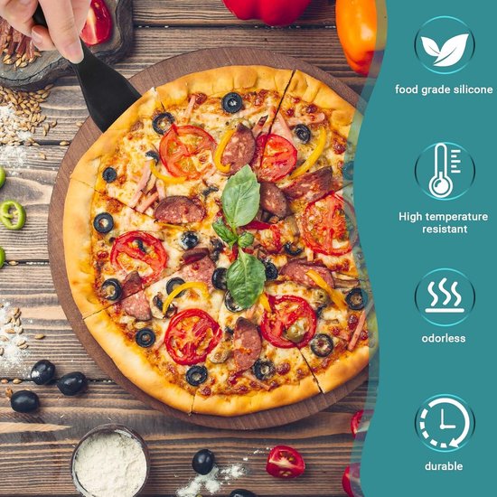 Spatels, zwart, pannenwender, antiaanbak kookspatel, 25 x 5 cm, omeletspatel, hittebestendig, pannenkoeken, spatel voor hamburgers, ei, pizza, steak, crêpes — afbeelding 5