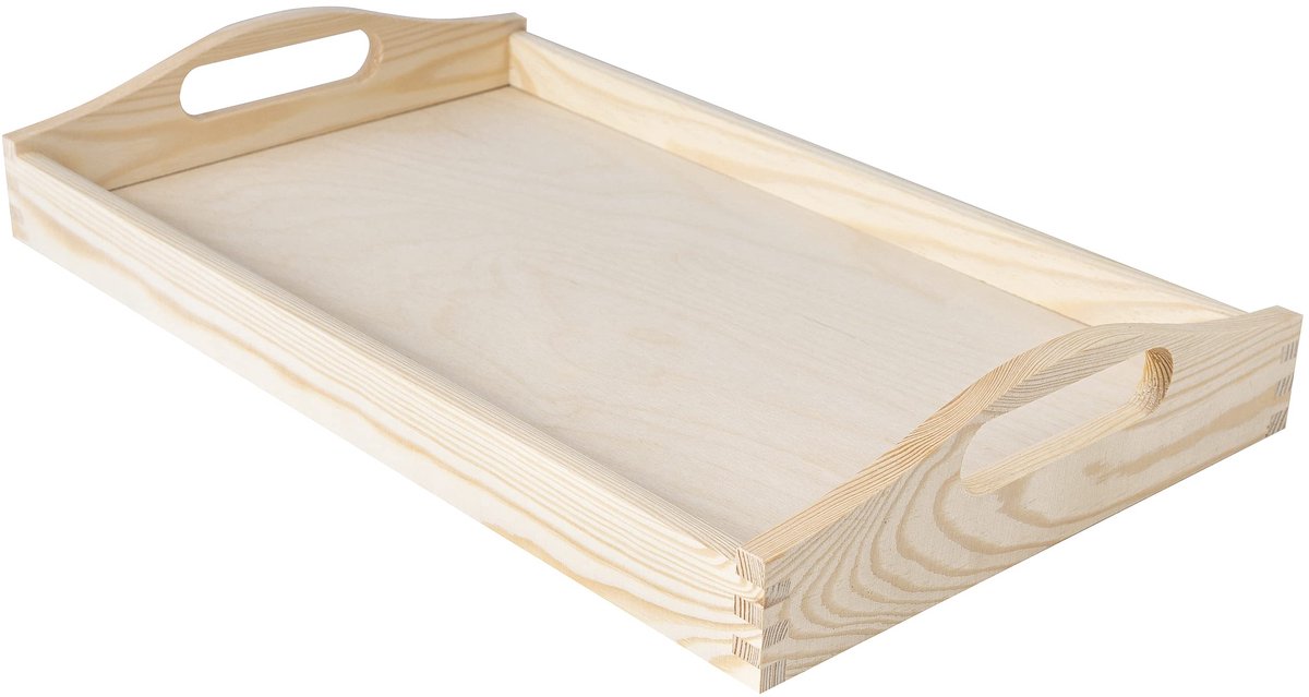 Dienblad Thee Ontbijt | 39,5 x 24 x 6,3 cm | Gewoon met Handvatten | Perfect om te Versieren en te Personaliseren voor Bed om te Eten