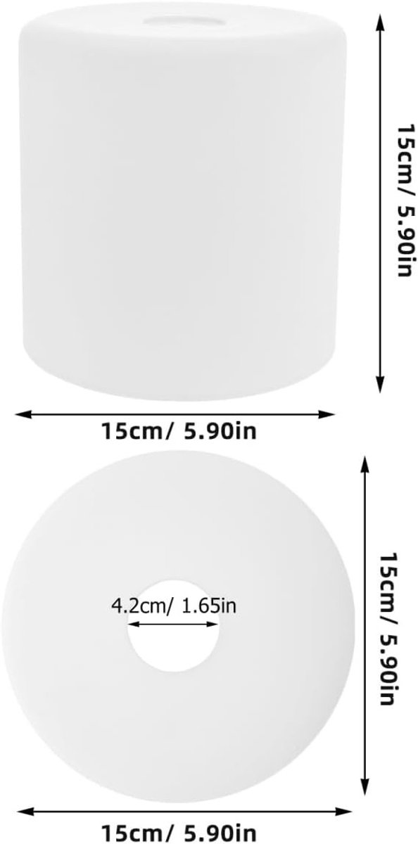 Mat witte glazen cilinder lampenkap, onbreekbaar voor E27 fitting, ideaal voor hanglamp en wandlamp in de eetkamer, vervangingsoptie