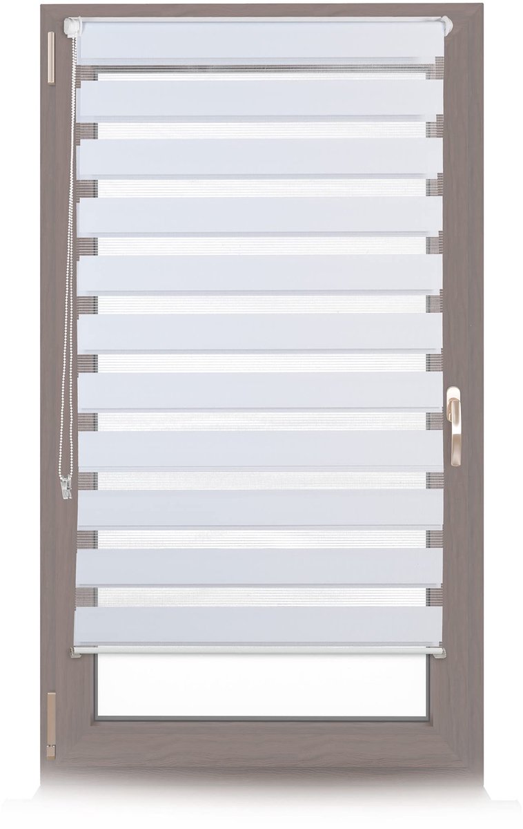 Rolgordijn, zonder boren, met klemmen, lichtdoorlatend, van stof, 70 tot 150 cm breed, roljaloezieën, wit