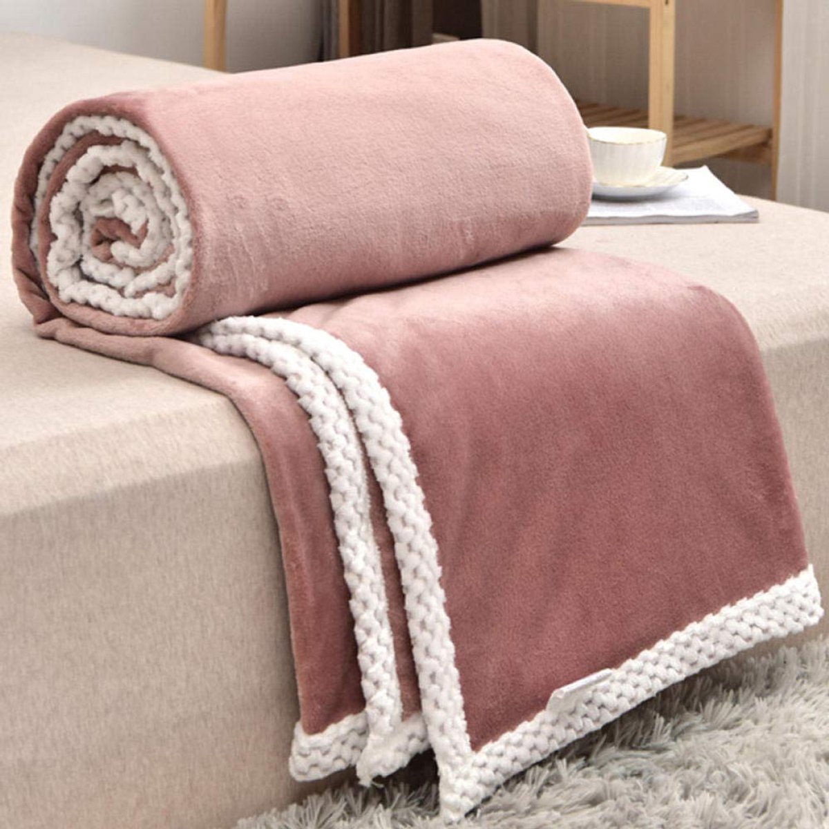 fleece werpdekens Reisformaat - Superzachte donzige warme stevige bedspreien voor bank Microfiber deken -1_200cmx230cm