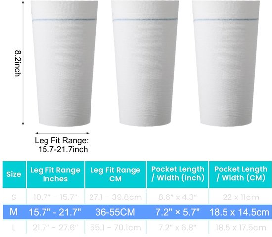 4Pcs Katheter Been Tas Houder Herbruikbare Katheter Mouwen Blijven Op Zijn Plaats Urine Been Tas Houder Riem Urinezakken Voor Mannen Vrouwen Medium — afbeelding 2