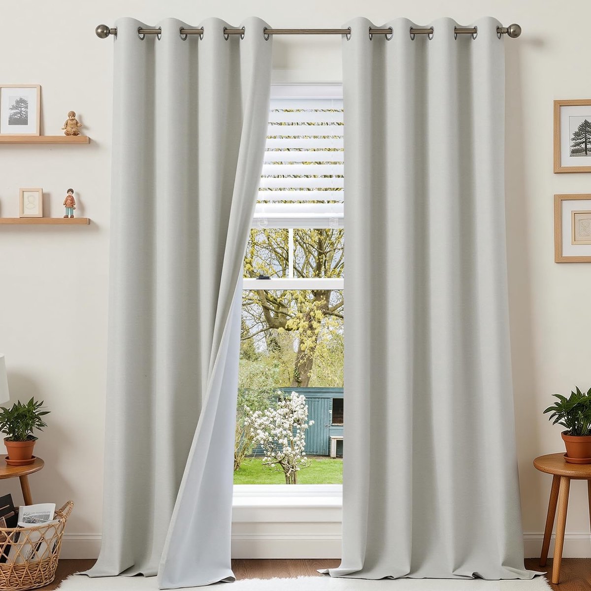 Dailygoods- Gordijnen Verduisterend 260 x 140 cm - Set van 2 - Hittebescherming - Geluidsisolatie - Linnenlook - Inslagringen - Verduisterin