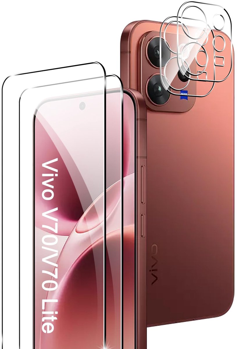 Dailygoods - Gehard Glas Scherm- en Camera Bescherming voor Vivo V70/V70 Lite
