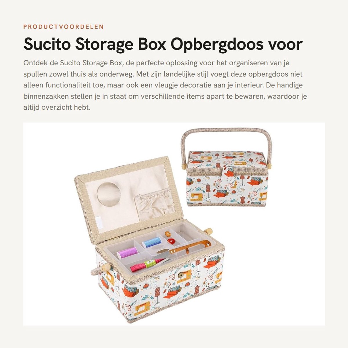 Dailygoods- Opbergdoos 27,8 x 18 x 14,5 cm - Opbergdoos met deksel - Opbergdoos voor thuis - Opbergdoos voor op reis - Opbergdoos multifunctioneel - Compact formaat - Opbergbox