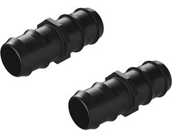 40 mm recht, 2-voudige slangtule PP voor 1 1/2 inch slangen, uv-bestendig, temperatuurbestendig tot 90 °C, ideaal voor vijver, tuin, aquarium, filter, waterleidingen, 2 stuks