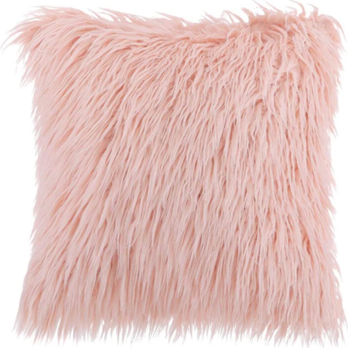 Kussenhoezen, Home ins imitatie wol pluche kussensloop effen kleur auto kussensloop bank kussen, decoratieve kussensloop gooien kussensloop set van 2, lichtroze (45 * 45 cm, D)