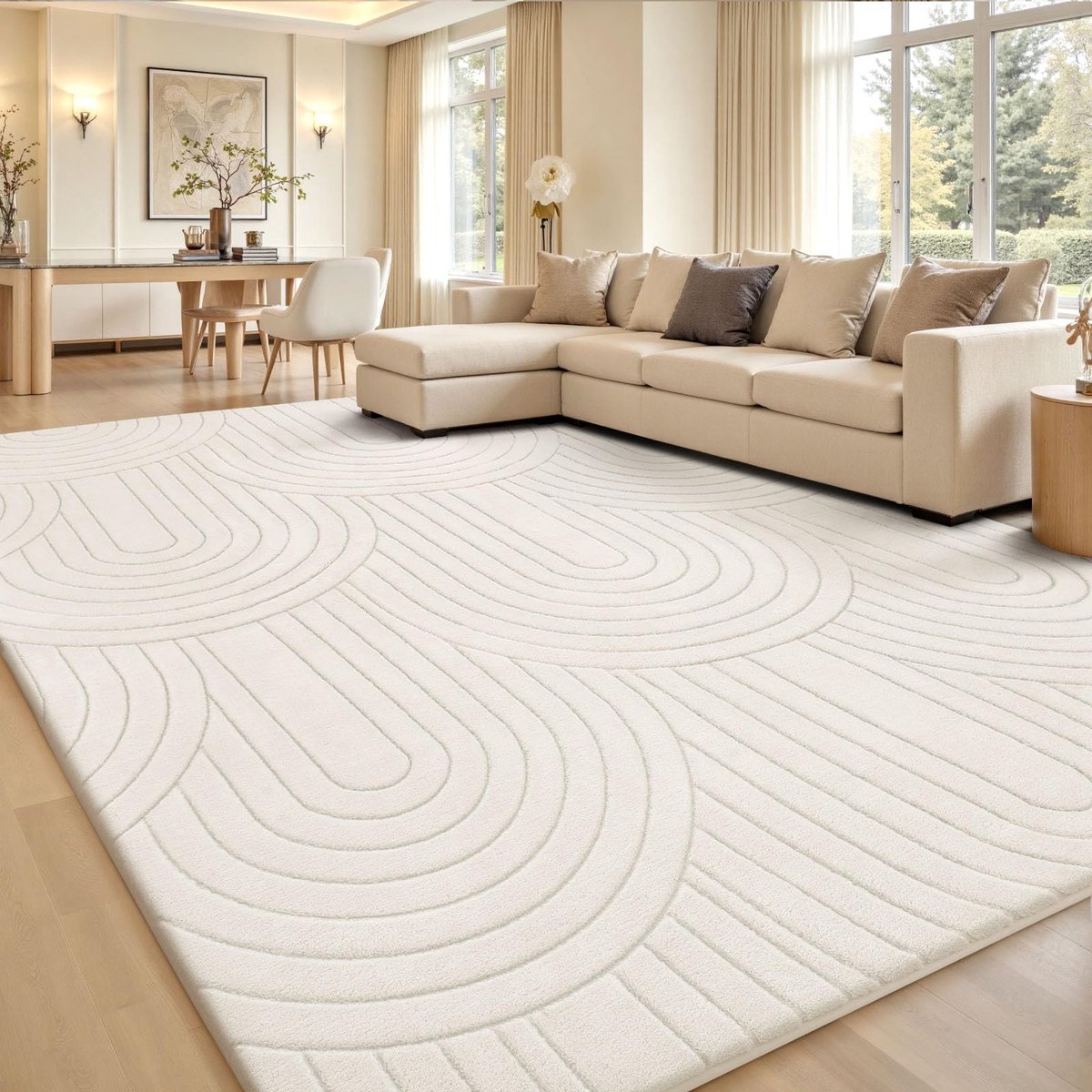 Lemon Vloerkleden voor de woonkamer, tapijten voor de slaapkamer, laagpolig tapijt met 3D-effect, machinewasbaar, antislip, wollig, ruig tapijt voor de kinderkamer