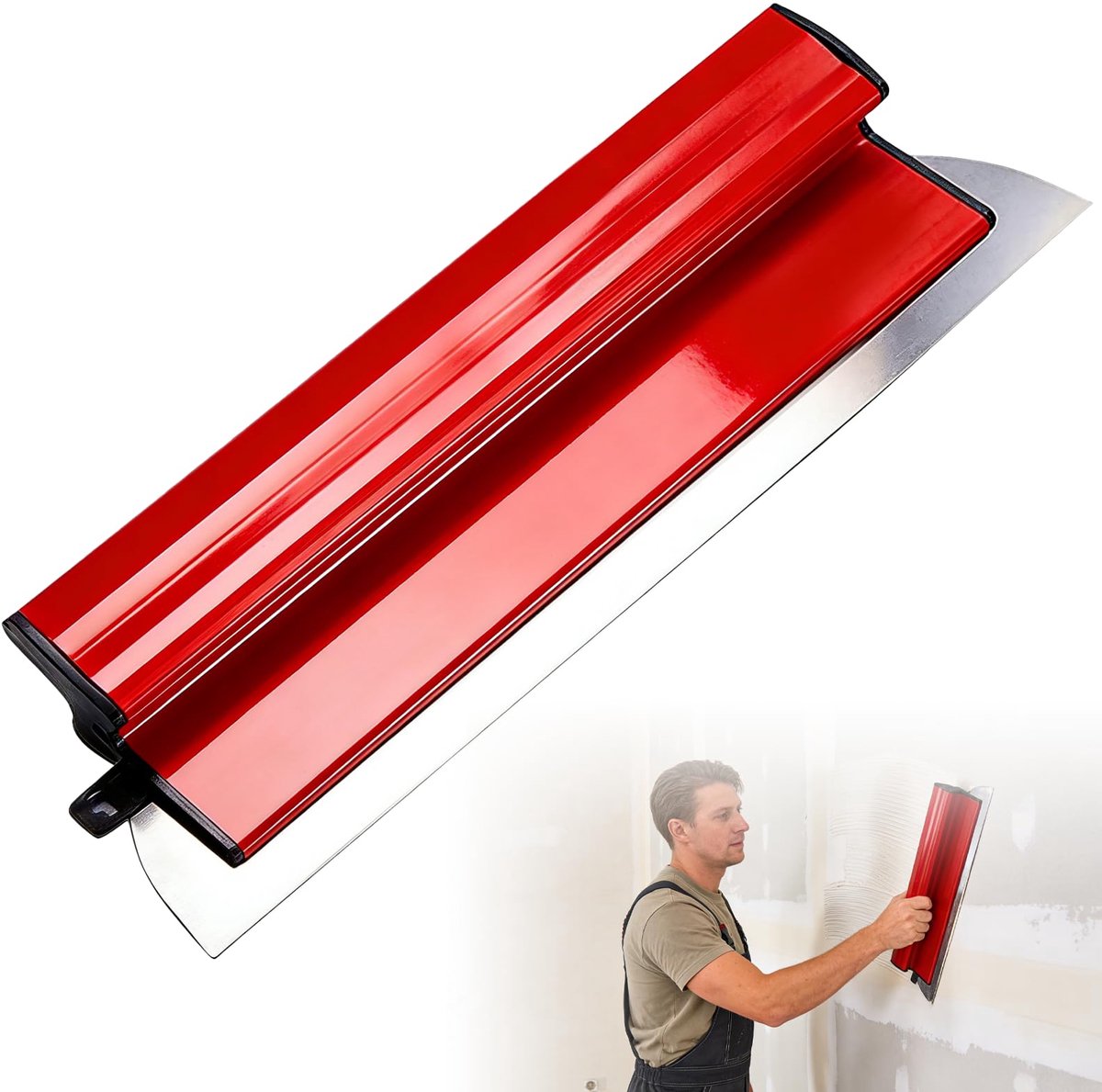 Spatel, roestvrij stalen lemmet, spatelgereedschap, Z-spatelset, flexibele skimmende messen met ergonomische Z-greep voor grote werkruimtes, wanddecoratie, bouwgereedschap