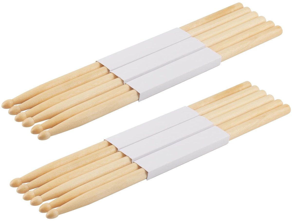 Dailygoods - MUKCHAP 6 paar 5A drumstokken, esdoornhout drumstokken, houten drumsticks voor drummen, oefenen, prestaties