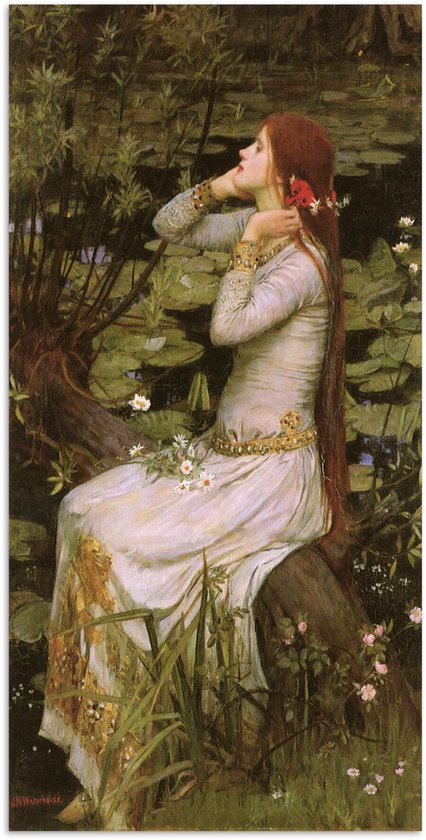 Poster 40x80 cm - Ophelia - schilderij van John William Waterhouse - Posters - Kamer decoratie - Wanddecoratie woonkamer - Muurdecoratie slaapkamer
