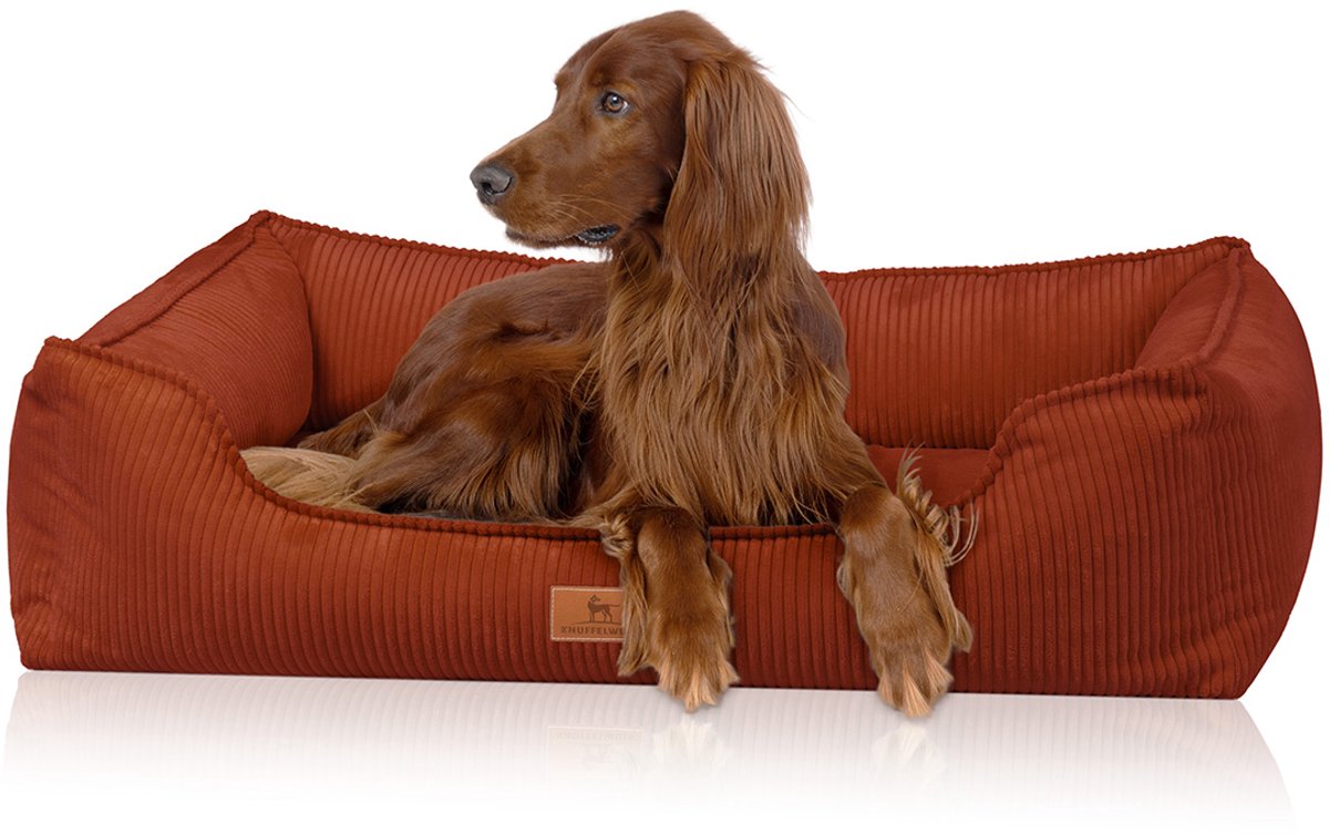 Knuffelwuff orthopedisch hondenbed van ribfluweel met handgeweven uiterlijk Nunavut S 70 x 50cm Koper