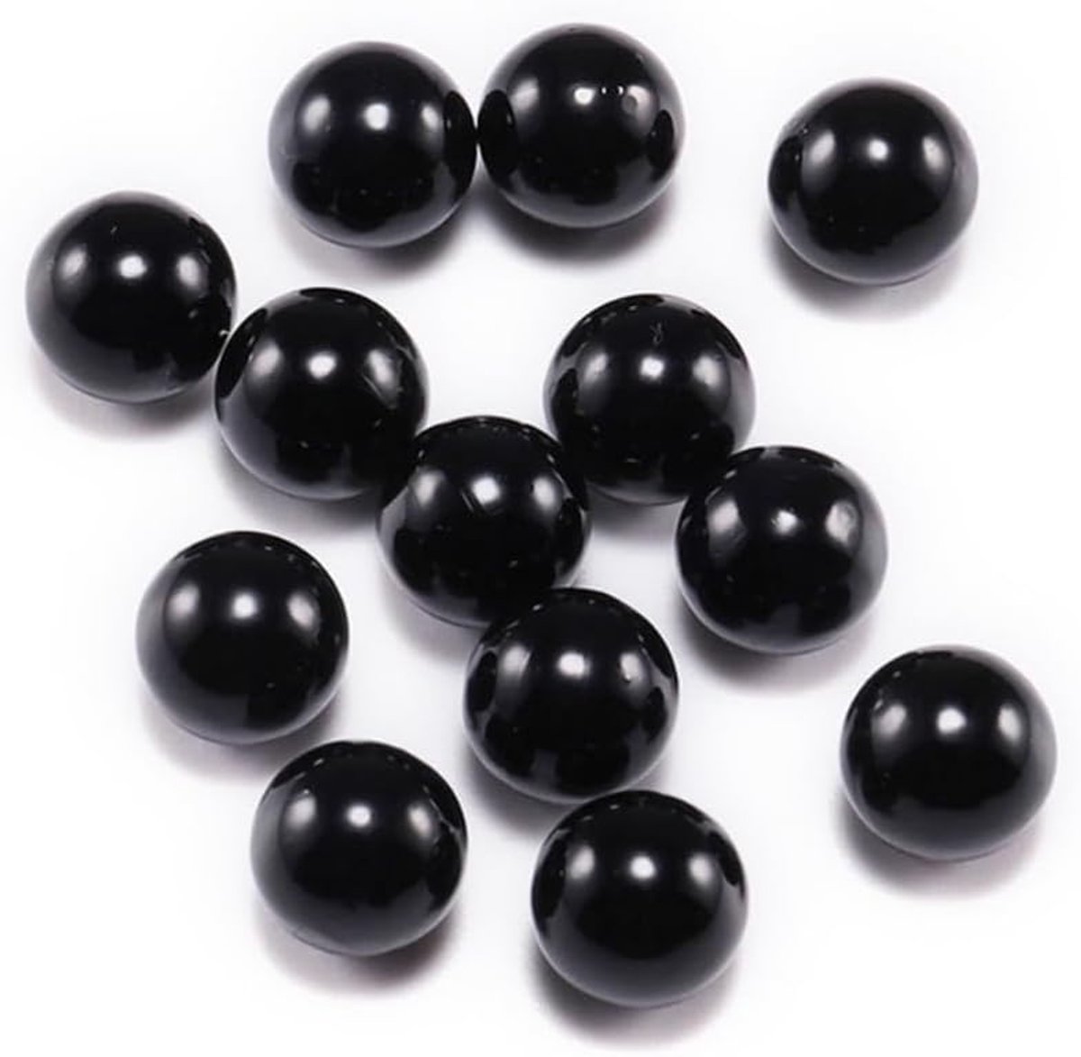 Kralen, kunstparels, ronde kralen, glazen kralen, ronde sierkralen, losse kralen voor het maken van sieraden, kleding, halskettingen, armbanden, doe-het-zelf, zwart