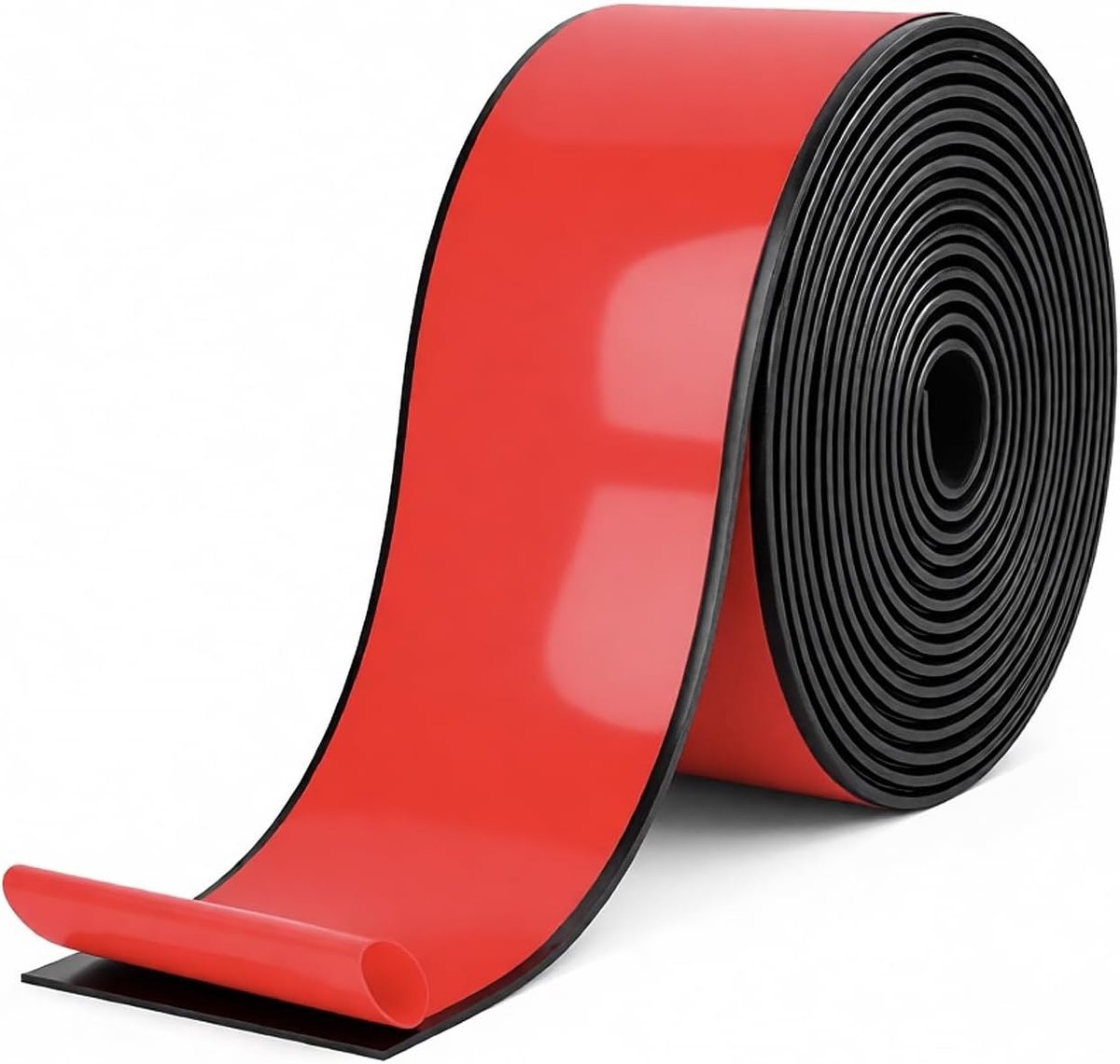 Rubberen strips, zelfklevend, (50 mm x 2 mm x 3 m), massief rubberen profiel, neopreenmatten, rubberen platen, rubberen strips, voor schokdemping, afdekking, zwart