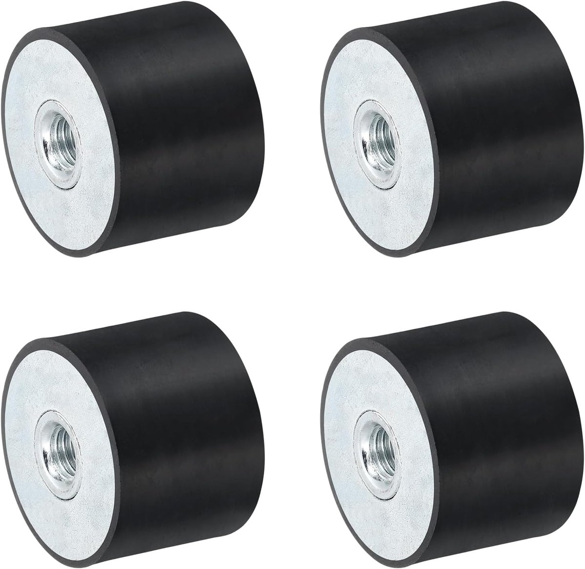 4 stuks 40 x 30 mm M10 schroefdraadbussen van rubber, trillingsisolatoren, vervangt antivibratiepads, plat silentblok basisblok