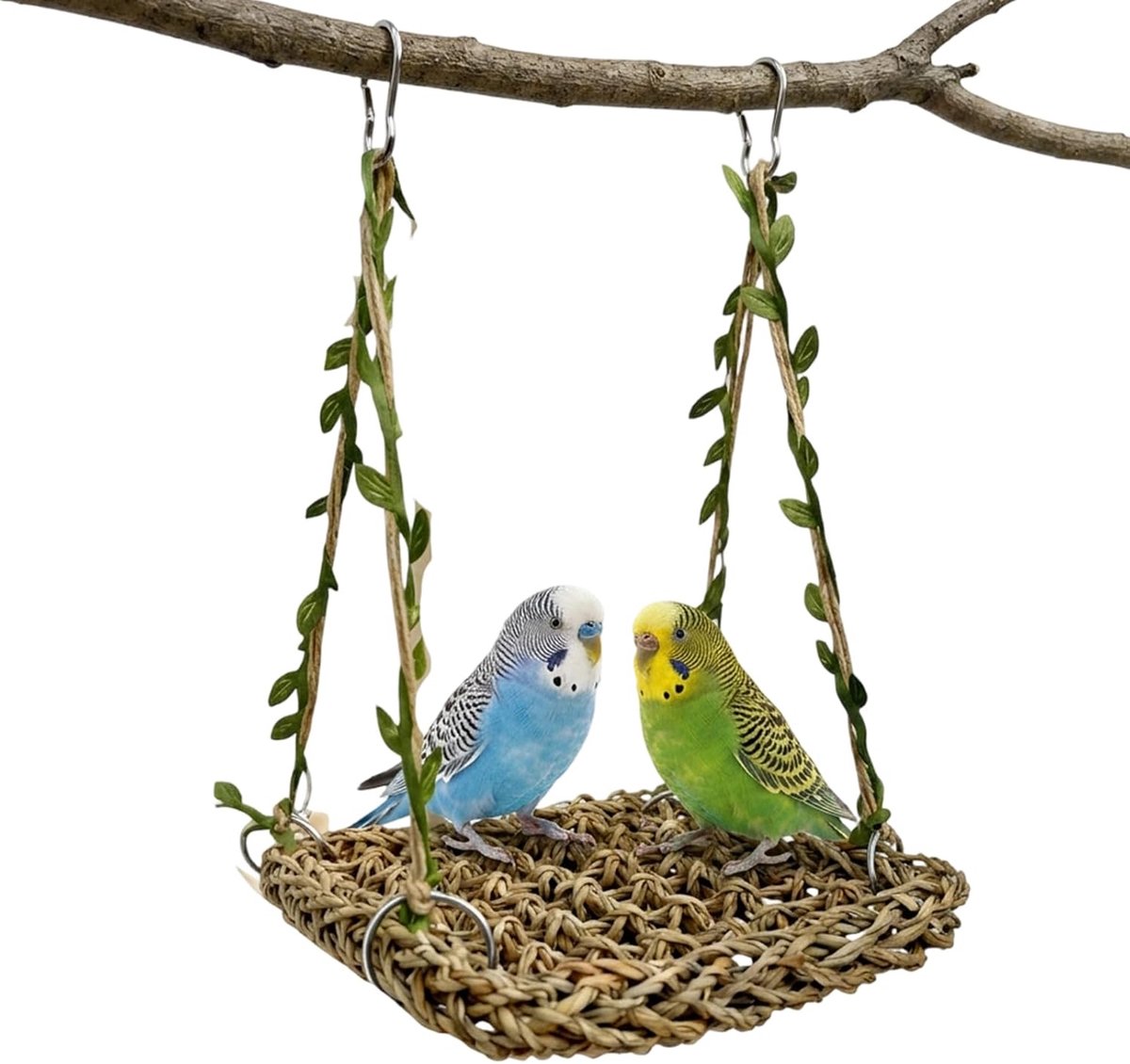 Speelgoed, vogelspeelgoed en papegaaienspeelgoed, grasnet schommel voor siervogels, vogelkooiaccessoires, hangmat, comfortabele zitgelegenheid voor kooivogels