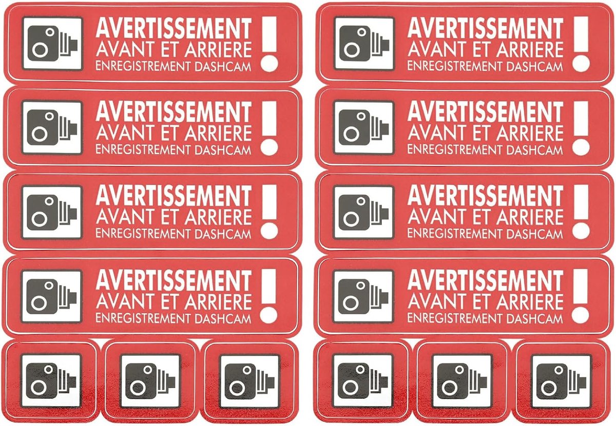 2x CCTV Dashcam Opname Stickers voor Voertuigen - Beveiliging Zichtbaar