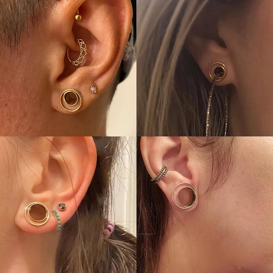 Tunnels Vlees Brancard Double Flared Plugs Meters Coil Rvs Oren Piercing Sieraden voor Mannen Vrouwen 8mm tot 19mm — afbeelding 2